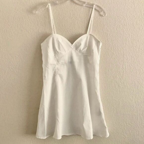 NWT gingham white underwire flowy mini dress - Picture 1 of 2